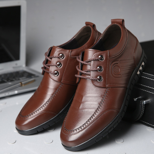New men's shoes with increased inner height invisible business casual cowhide men's single shoes cotton shoes wholesale dropshipping
