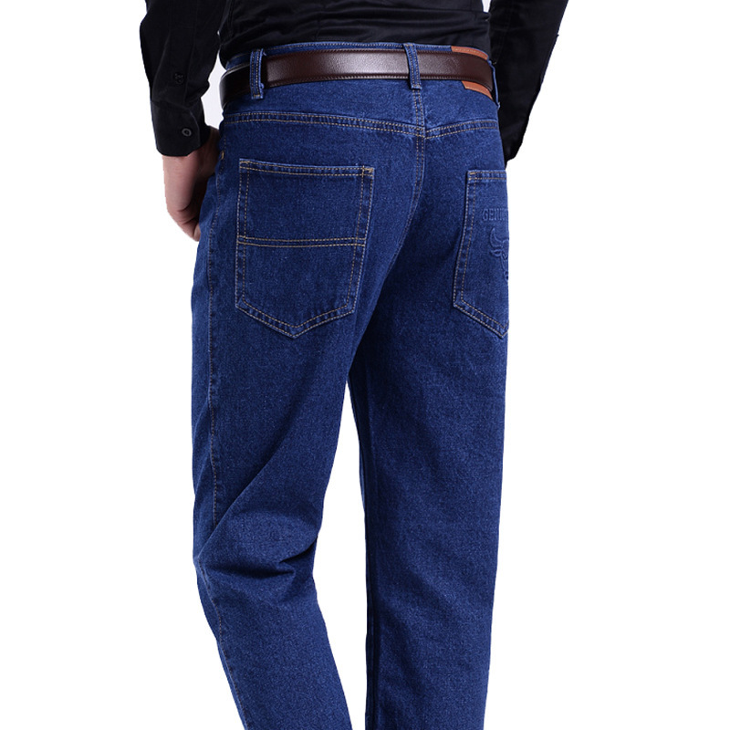 Men's Jeans Straight Elastic Loose High Waist Middle-Aged Men's Trousers Men's Jeans New Autumn and Winter Style Dropshipping