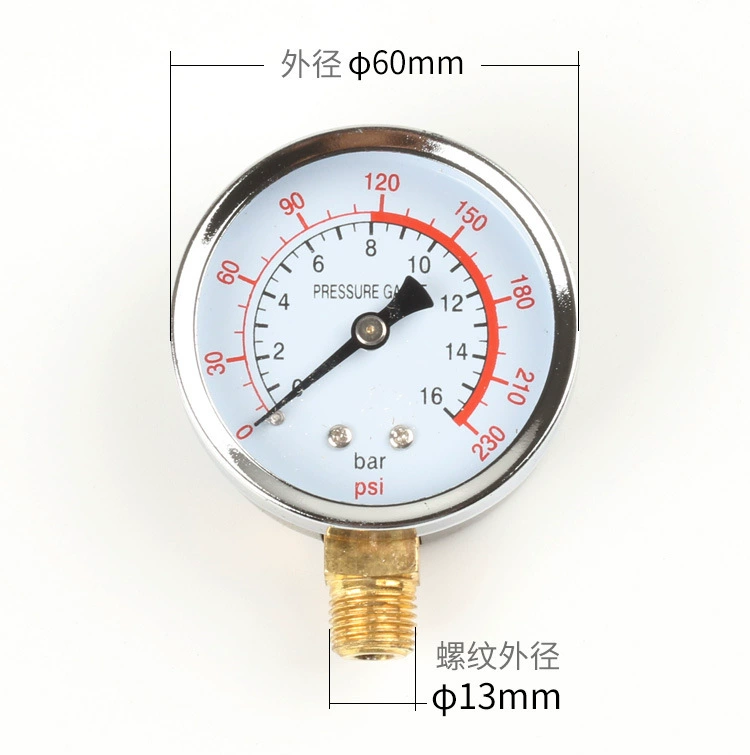 Y60 0-1.6MPA G1/4 радиальный металлический Манометр воздушный насос Otus аксессуары Прямая оптовая продажа с завода