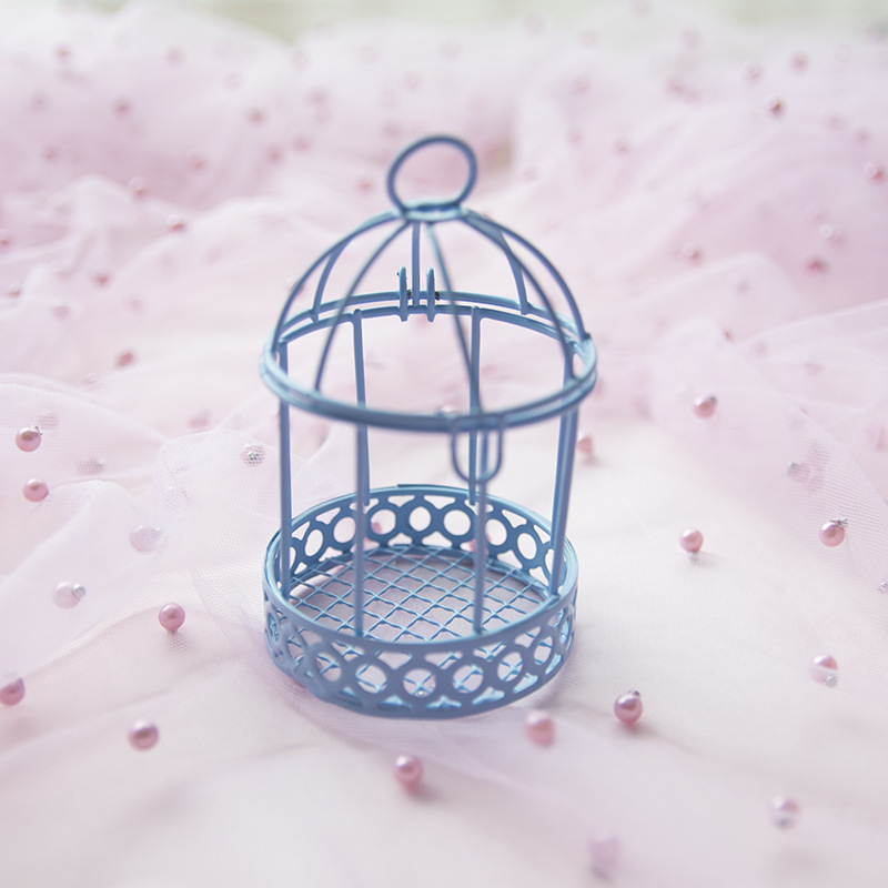 Mini Caja de Almacenamiento Jaula de Pájaro de Hierro Decorativa para Escritorio y Dulces image 5