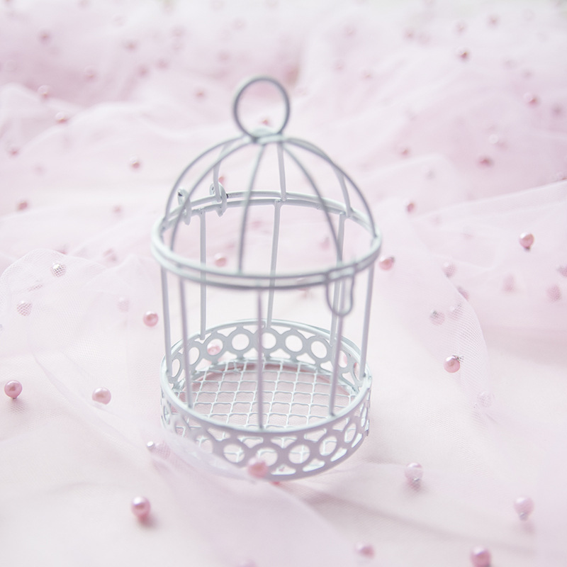 Mini Caja de Almacenamiento Jaula de Pájaro de Hierro Decorativa para Escritorio y Dulces image 6