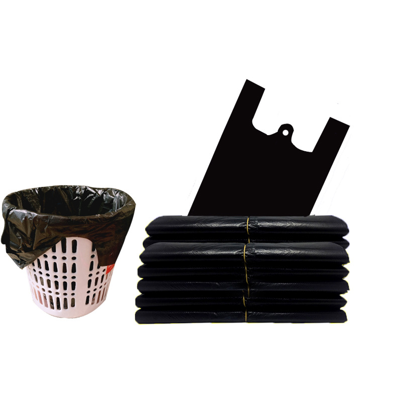 Black plastic garbage bag