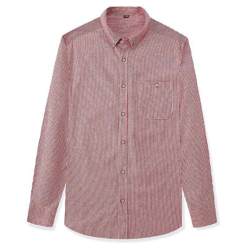 Dongyu camisa de rayas de primavera y verano para hombres camisa de manga larga japonesa cuello cuadrado Camisa de rayas casual en stock al por mayor