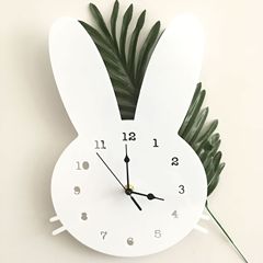 ins Nordic home rabbit clock cartoon silent wall clock children's room clock soft furnishing