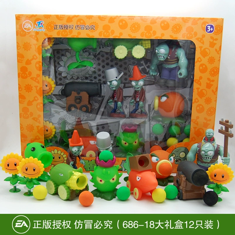 Подлинная наборы Plants vs. Zombies, игрушка, большой набор, подарочная коробка для мальчиков, кукла для детей, полный набор, подарок на день рождения