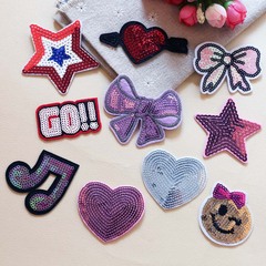 Embroidery Patch with Computer Embroidered Premium DIY Starfish Bead Star Butterfly Knot Fashion Fabric Patch