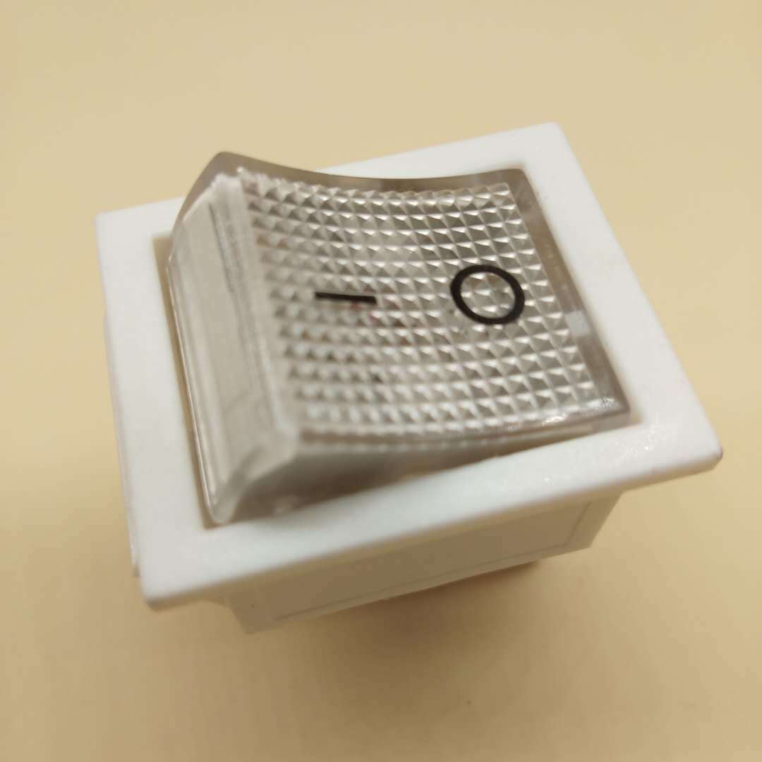 船型开关KCDD4四脚白色开关机器控制开关31*25白底白灯船型开关