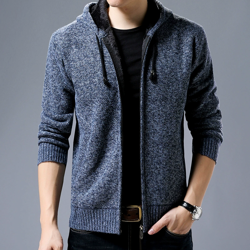 Худи с длинным рукавом cardigan-свитер для подростков, средняя пряжа, демисезон