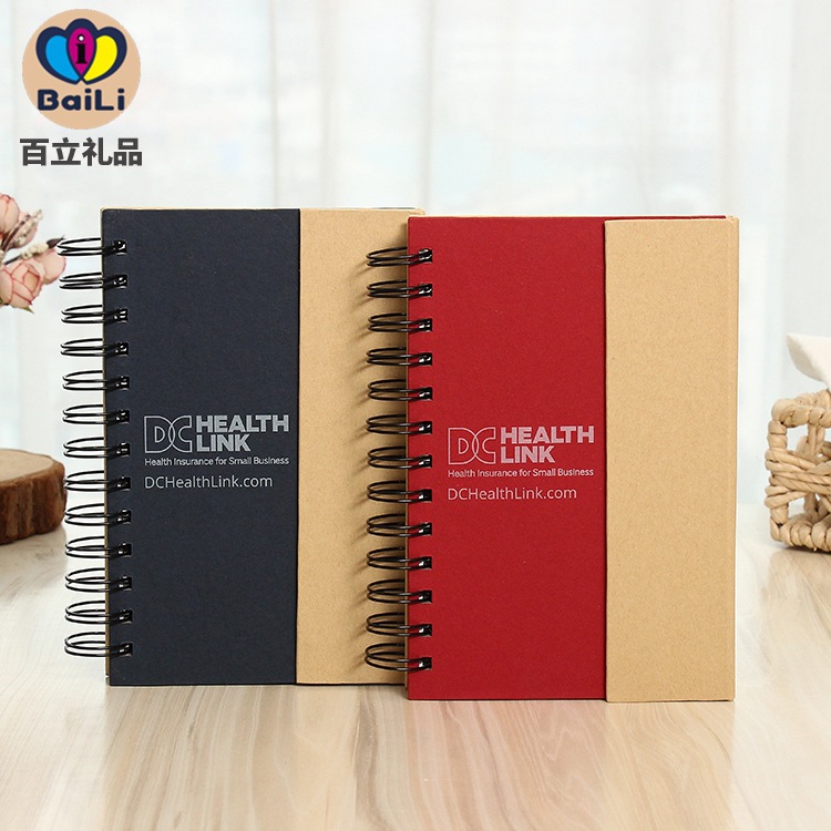 국경을 넘는 문구류 선물, 로고 인쇄 가능, 비즈니스 메모장, 심플한 구성, 스티커 메모지, 하드커버, 코일 노트