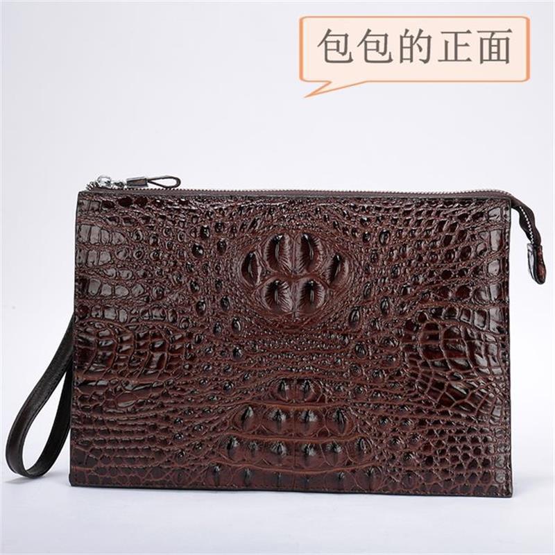 New A4 men's leather underarm bag Guangzhou clutch bag zipper crocodile leather men's mobile phone bag bag wholesale