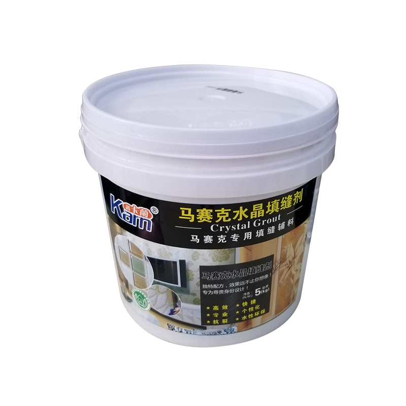 The manufacturer recommends mosaic crystal caulking agent