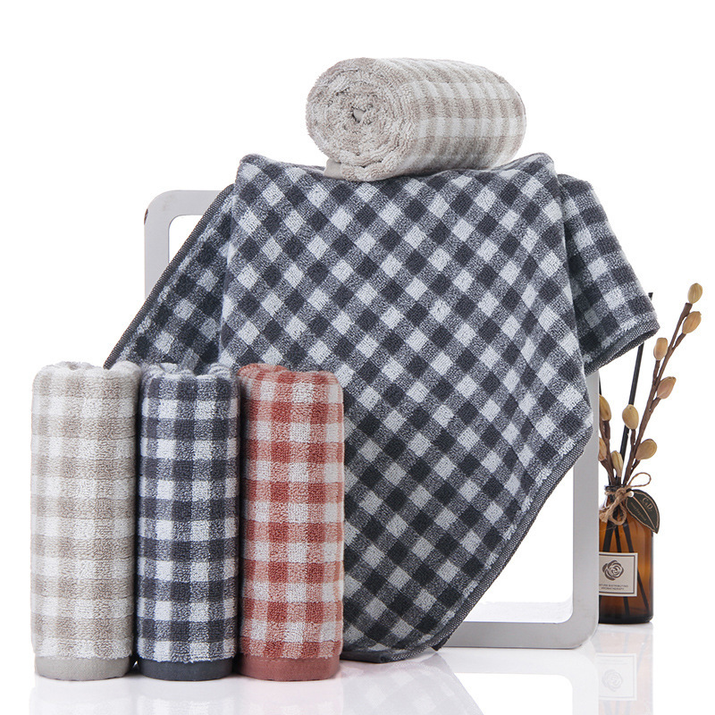 Dropshipping Cotton Plaid Towel Pure Cotton Ab Yarn Yarn-Dyed Jacquard Small Square Towel