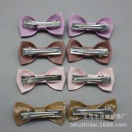 铁夹子蝴蝶结 儿童发饰 各种颜色粉色 蓝色 黄色 紫色