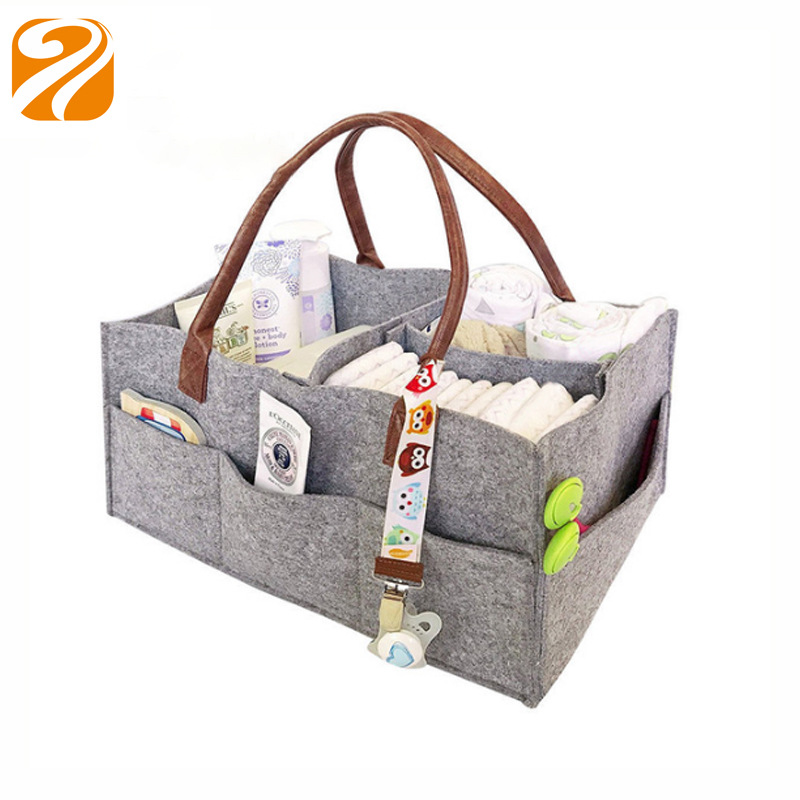 다중 그리드 아기 제품 기저귀 가방, 창의적인 펠트 엄마 가방, 부직포 펠트 천 휴대용 보관 가방을 맞춤 처리