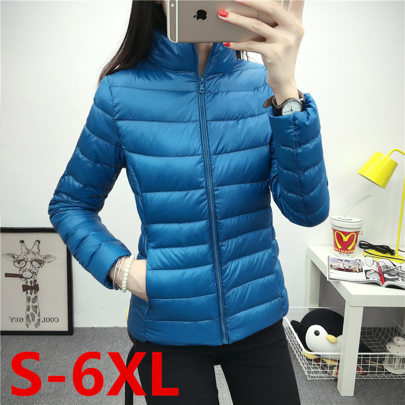 2024 new ultra-light women's lightweight vertical collar down jacket lightweight women's slim plus size short coat wholesale
