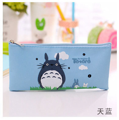 Korean Harajuku Cartoon Oxford Cloth Large Capacity Zipper Miyazaki Hayao Bill Bag Cute Totoro Rectangular Pencil Bag