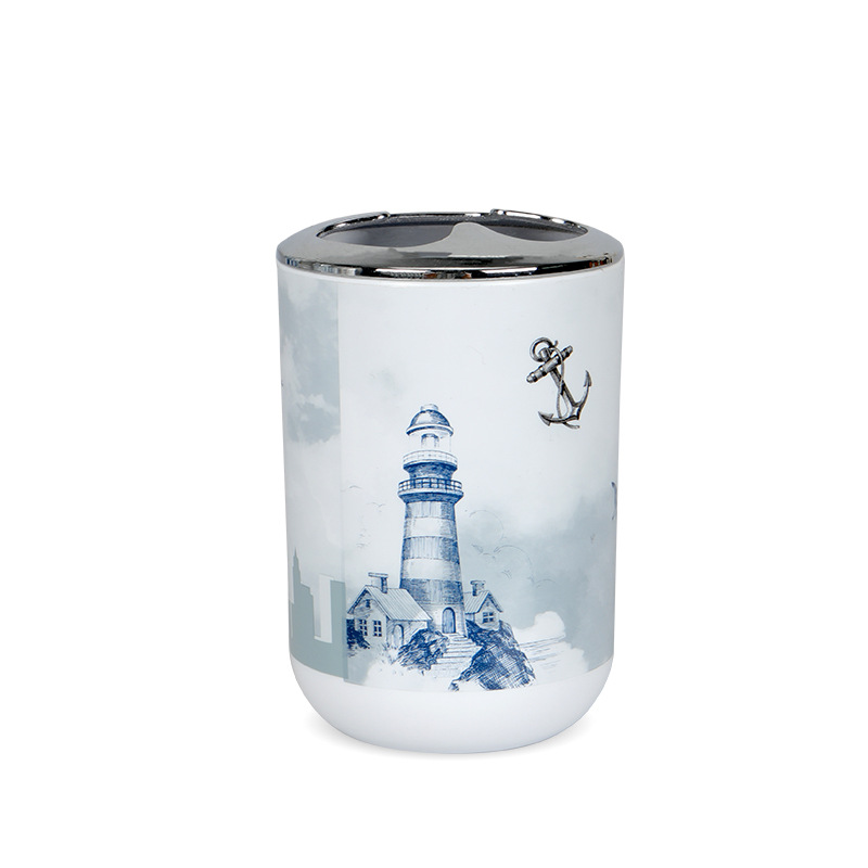 Impreso de estilo europeo de plástico faro baño 6-Suite traje de Lavado especial B & B Hotel New House suministros de baño