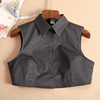 Black universal false collar, decorations, demi-season shirt, suitable for teen, square neckline