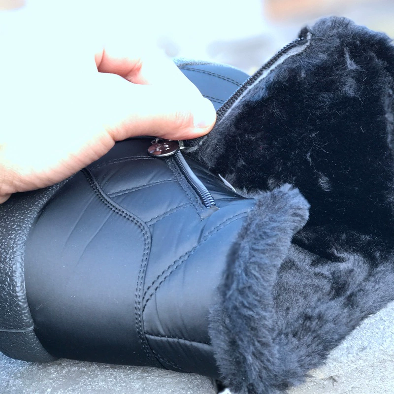 Indoor Non-Slip Boots with Zipper, Mid-Length Fur-Lined Winter Slippers, Multi-Color & Size Options