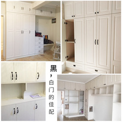 Modern American-style handle for cabinets, wardrobes, drawers, and furniture, made of zinc alloy, black matte, surface-mounted