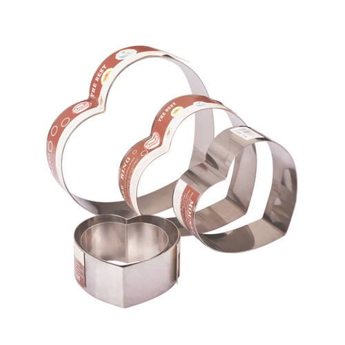 Baker heart-shaped mousse ring DIY baking tools 304 stainless steel 4-inch-14-inch heart-shaped mousse cake mold