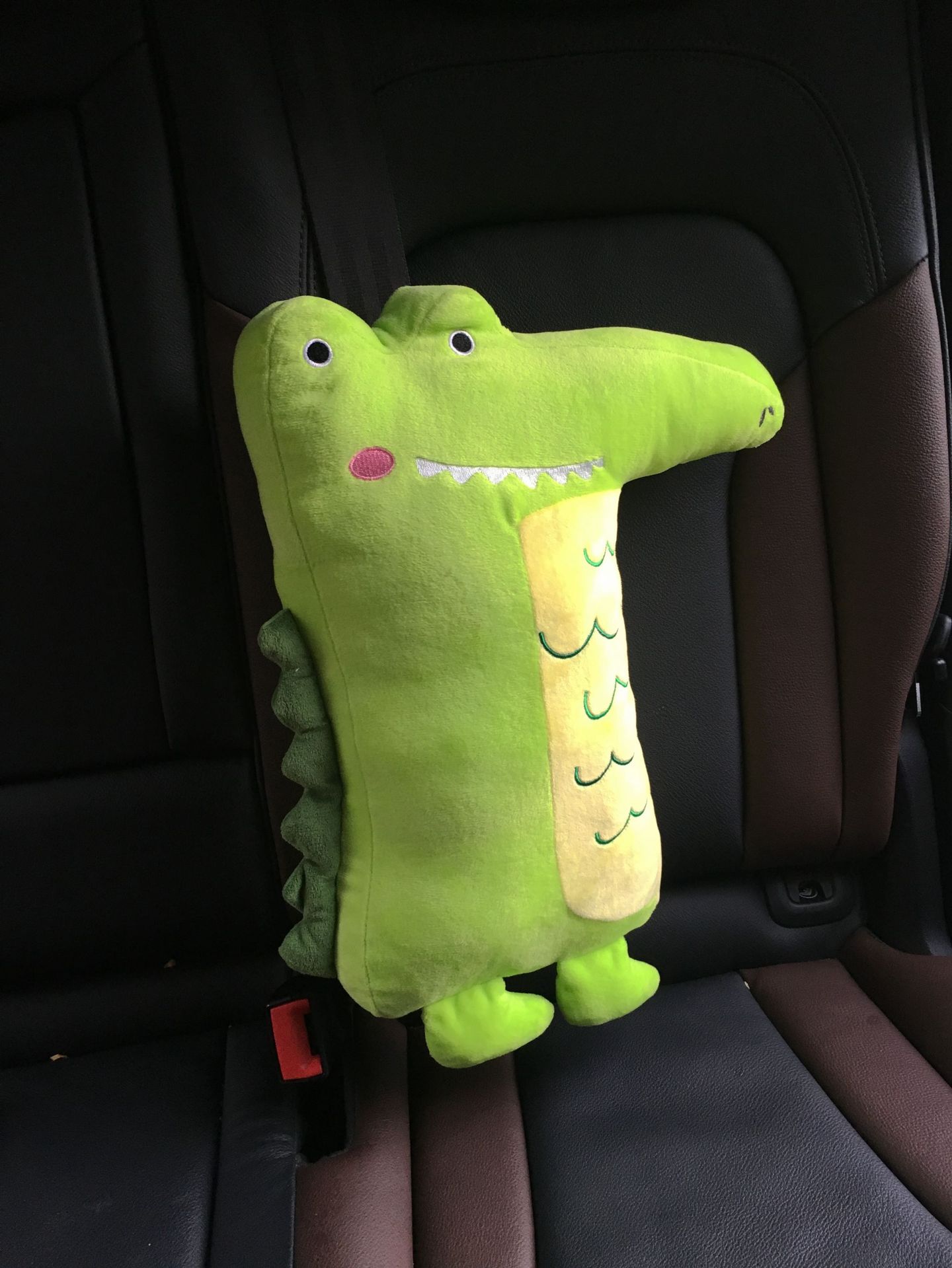 Corea del Sur pequeño animal muñeca niños asiento de coche cubierta la correa seguridad calmante almohada felpa