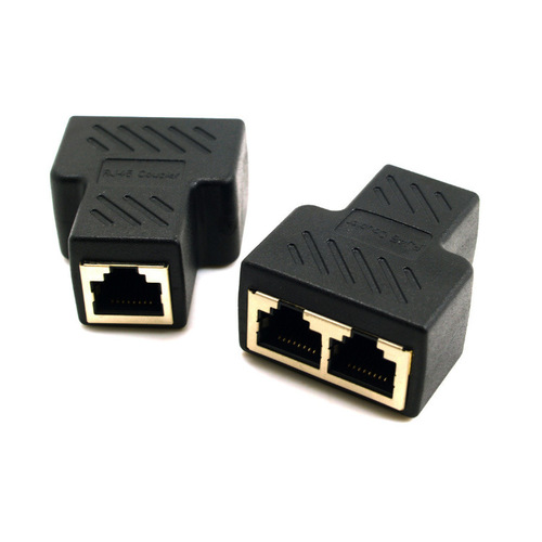 RJ45 Splitter Connector Network T-Rack Converter Ethernet Cable Adapter CAT6 Male to Female with Shielding