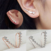 Fashionable zirconium, earrings, ear clips, accessory, Korean style, simple and elegant design, wholesale