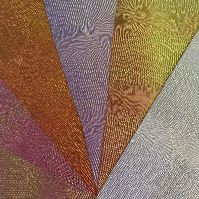 厂家直供pvc皮革 幻彩膜压花 箱包 文具革 沙发革适用