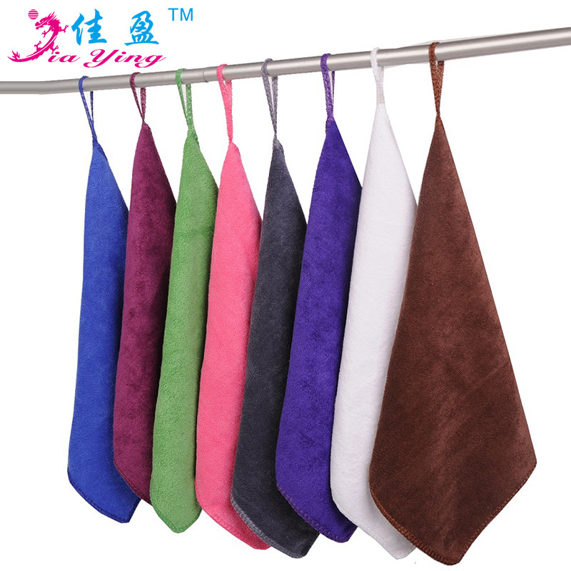 Square Towel Microfiber Kidsren's Small Square Towel Kindergarten Absorbent Thickeneded Square Towel 30*30 Kitchen Home Hanging Towel