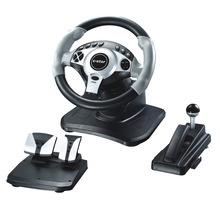 工厂直销PS2/PS3/PC电脑USB赛车游戏方向盘 三合一模拟驾驶方向盘