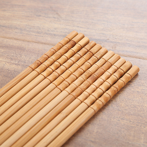 Household Bamboo Chopsticks Disposable Solid Wood Hot Pot Chopsticks Natural Bamboo Non-Slip Commercial High Temperature Resistant Wholesale Natural Paintless