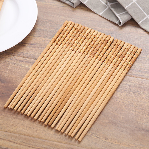 Household Bamboo Chopsticks Disposable Solid Wood Hot Pot Chopsticks Natural Bamboo Non-Slip Commercial High Temperature Resistant Wholesale Natural Paintless