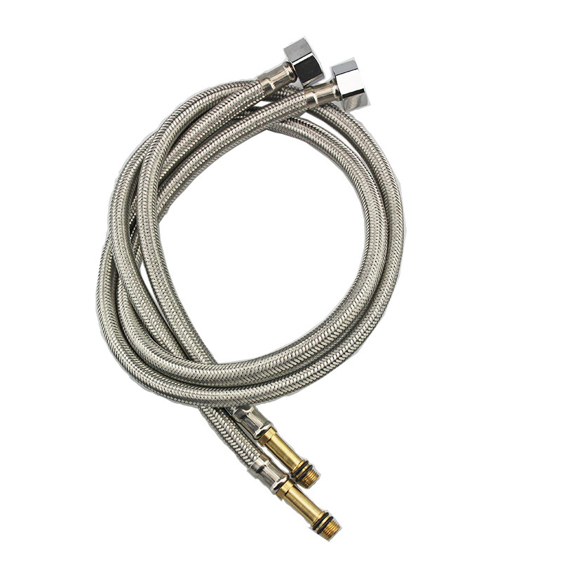 Suministro directo de fábrica, manguera trenzada de acero inoxidable 304, a prueba de explosiones, para grifo de agua fría y caliente, entrada de un solo extremo, manguera puntiaguda a prueba de explosiones 4