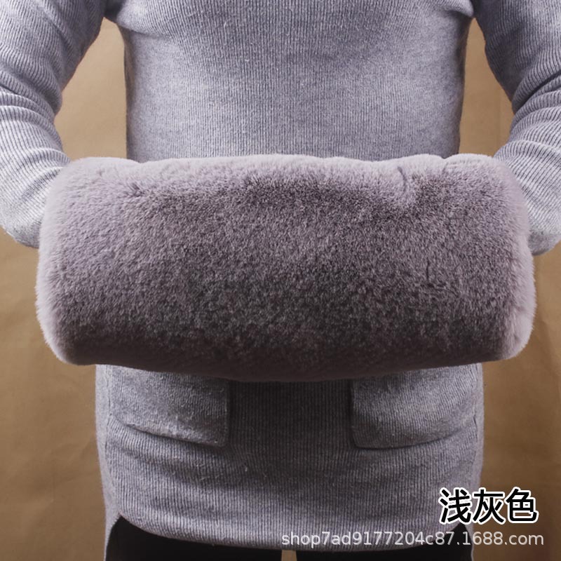 秋冬仿獭兔毛皮草毛毛暖手筒宝保温手捂筒保暖配饰毛绒加厚暖手套
