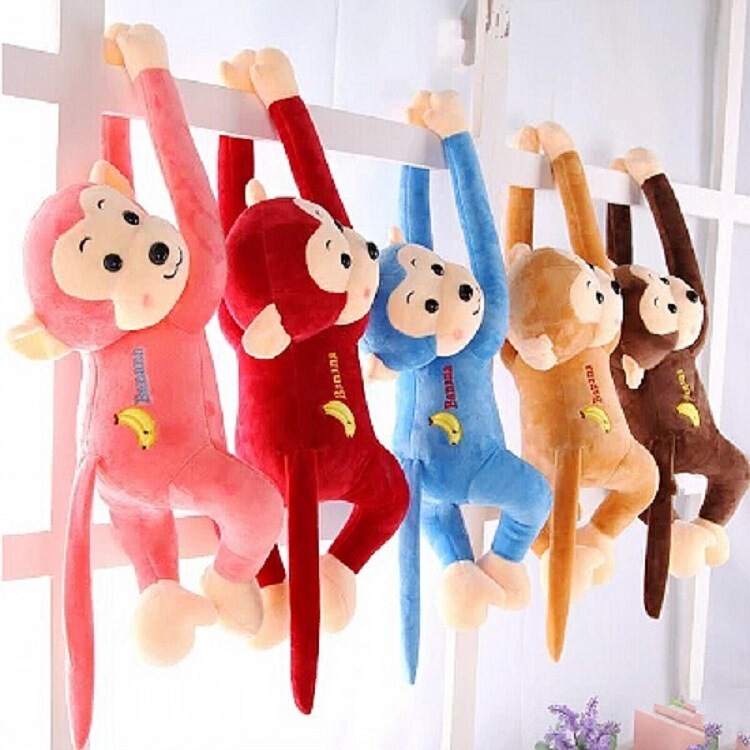 Long-Armed Monkey Doll Banana Little Monkey Curtain Tie Plush Toy Doll Children's Day Gift Short-Haired Doll Long-Armed Monkey Doll Banana Little Monkey Curtain Tie Plush Toy Doll Children's Day Gift Short-Haired Doll