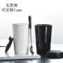 隔热陶瓷双层硅胶盖广告杯