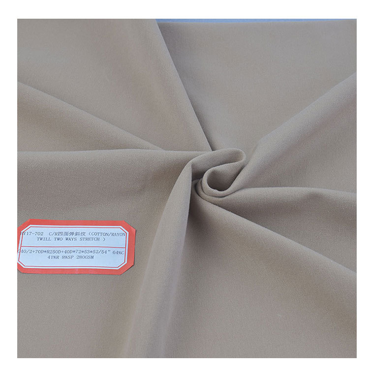 棉粘四面弹梭织面料 棉布斜纹 磨毛面料 全棉弹力纱卡 全棉斜纹
