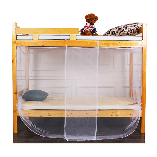 Dormitory bunk bed student single mosquito net dustproof top mosquito net square top zipper mosquito net wholesale