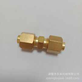 厂家供应 直通扩口接头 黄铜扩口式管接头 直角扩口卡套接头