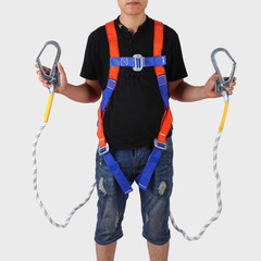 European-style double large hook cushion safety belt high-altitude work anti-fall safety belt five-point safety belt cushion