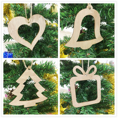 Factory Direct Sales Christmas DIY Handmade Wooden Decorative Sheets 10 Pieces per Pack Wooden Christmas Ornaments Home Hanging Decorations