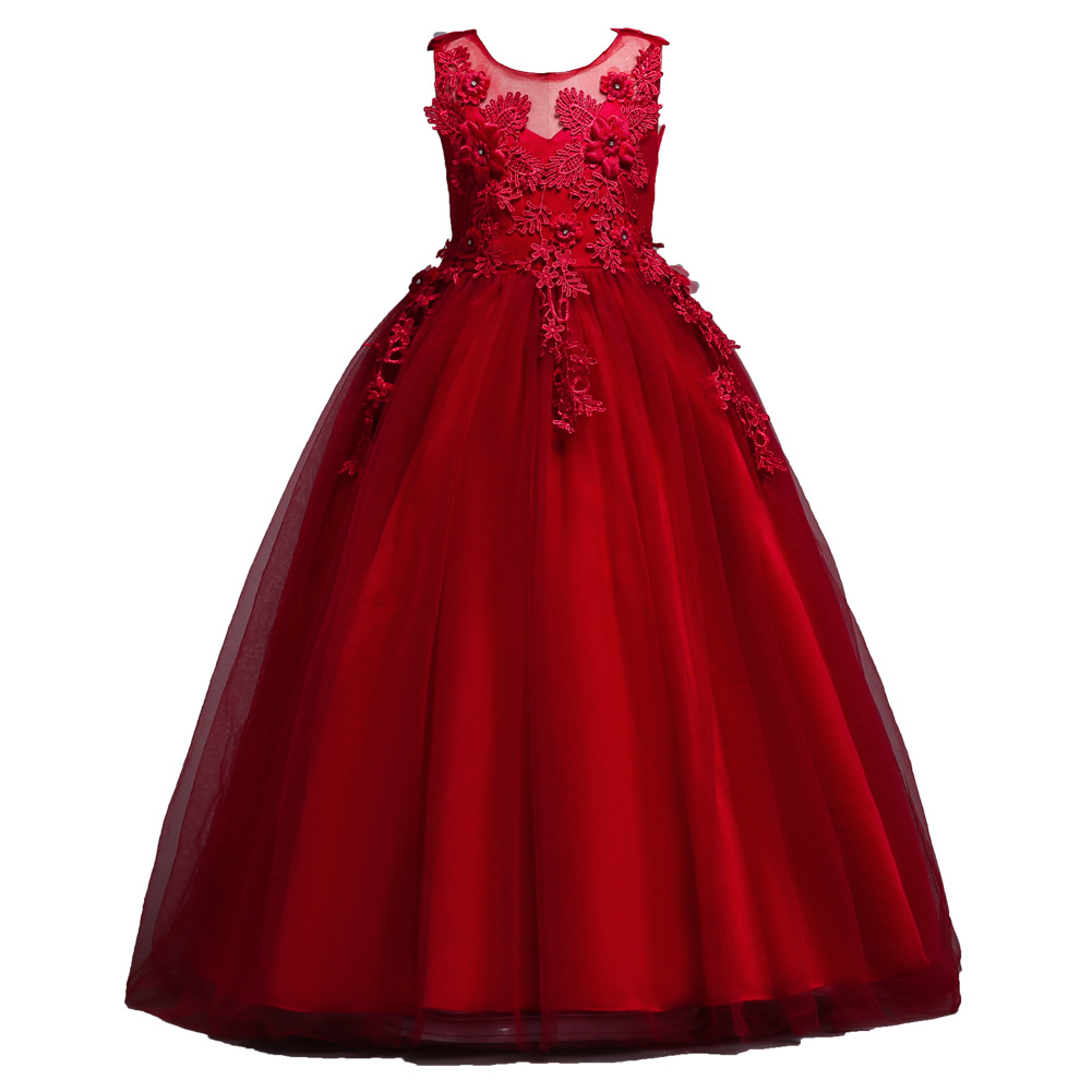 Long skirt, piano performance costume, children's wedding dress, evening dress, princess style, children's clothing 5