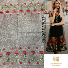 定位双边玫瑰花刺绣辅料 时尚刺绣蕾丝女装面料 自家厂现货