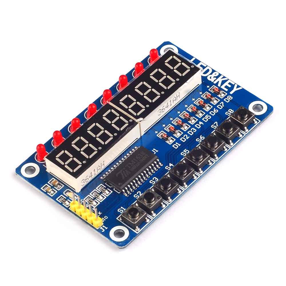 TM1638 按键数码管LED显示模块（8位数码管\LED\按键)