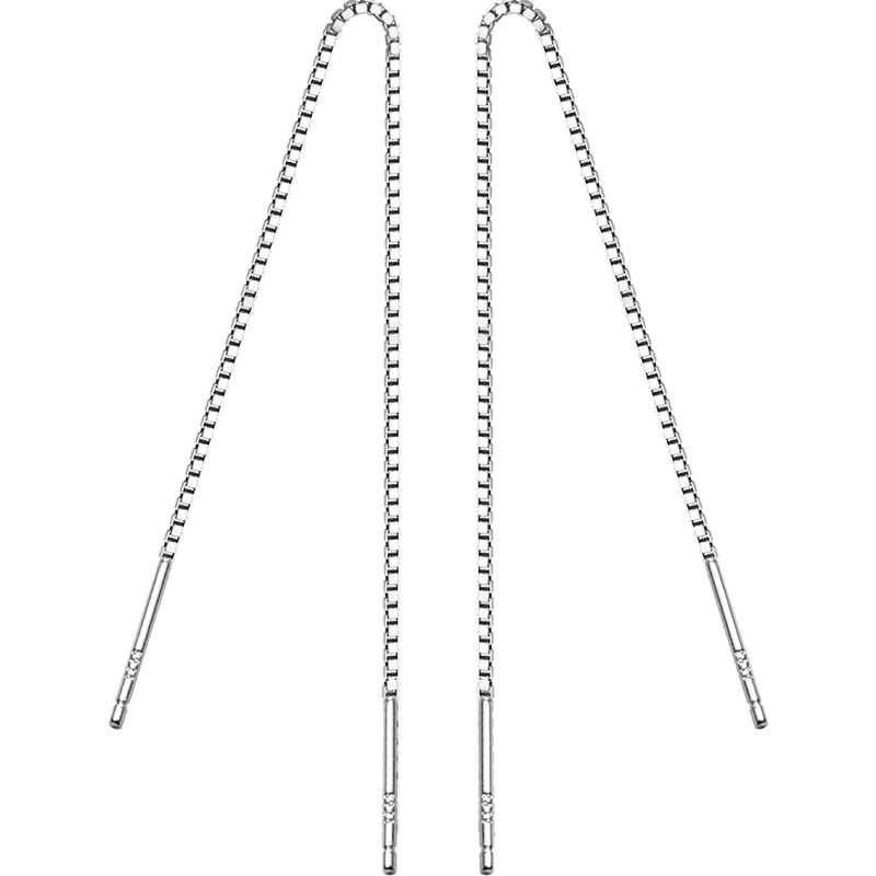 S925 línea de orejas plateadas simple estilo coreano de moda pendientes pendientes temperamento pendientes largos para mujeres E0555
