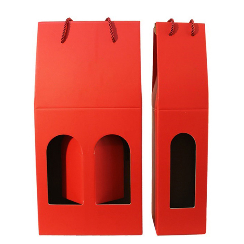 厂家单支双支红酒葡萄酒纸袋子礼品牛皮纸手提袋瓦楞包装盒礼物