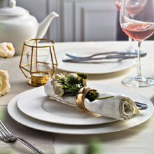 厂家现货创意餐具 星级酒店餐厅饭菜白色网格纹路陶瓷碗盘碟套装