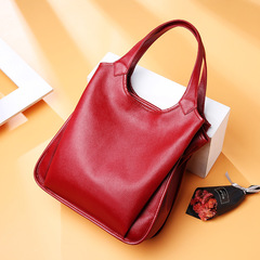 First layer cowhide bag women's handbag summer new European and American fashion tote bag genuine leather women's bag shoulder crossbody bag