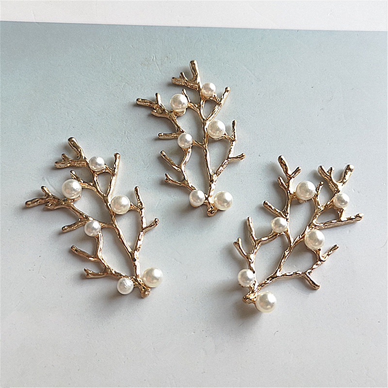 Korean Style Pearl Branch Tree Branch Alloy Jewelry Accessories diy Handmade Bridal Hair Accessories Clothing Bag Fan Jewelry